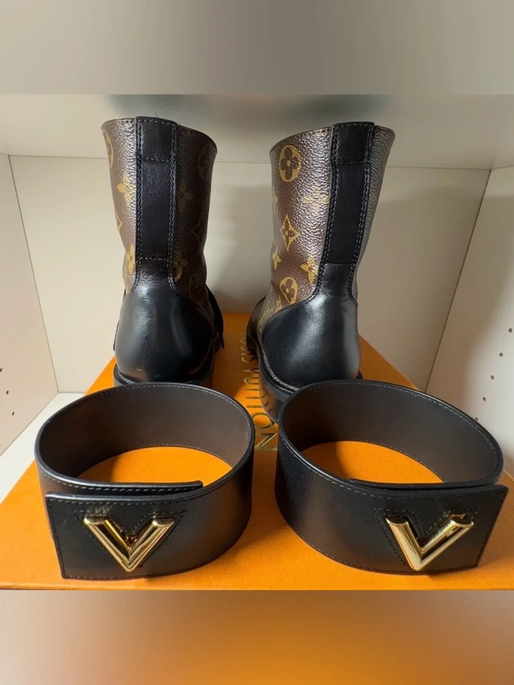 Louis Vuitton Wonderland Flat Ranger Monogram Combat Boots